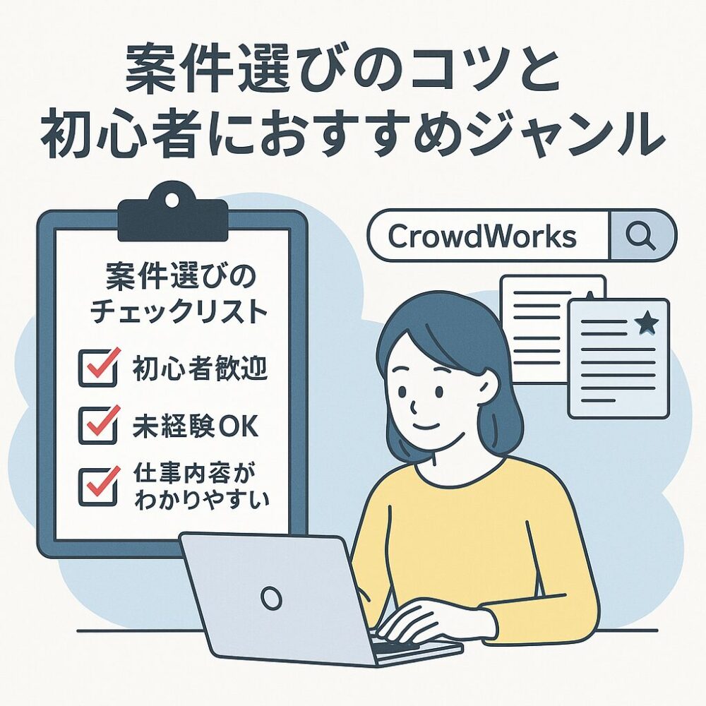 案件選びのコツと初心者におすすめジャンル